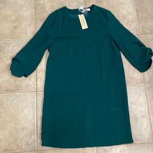 Forest green shift dress